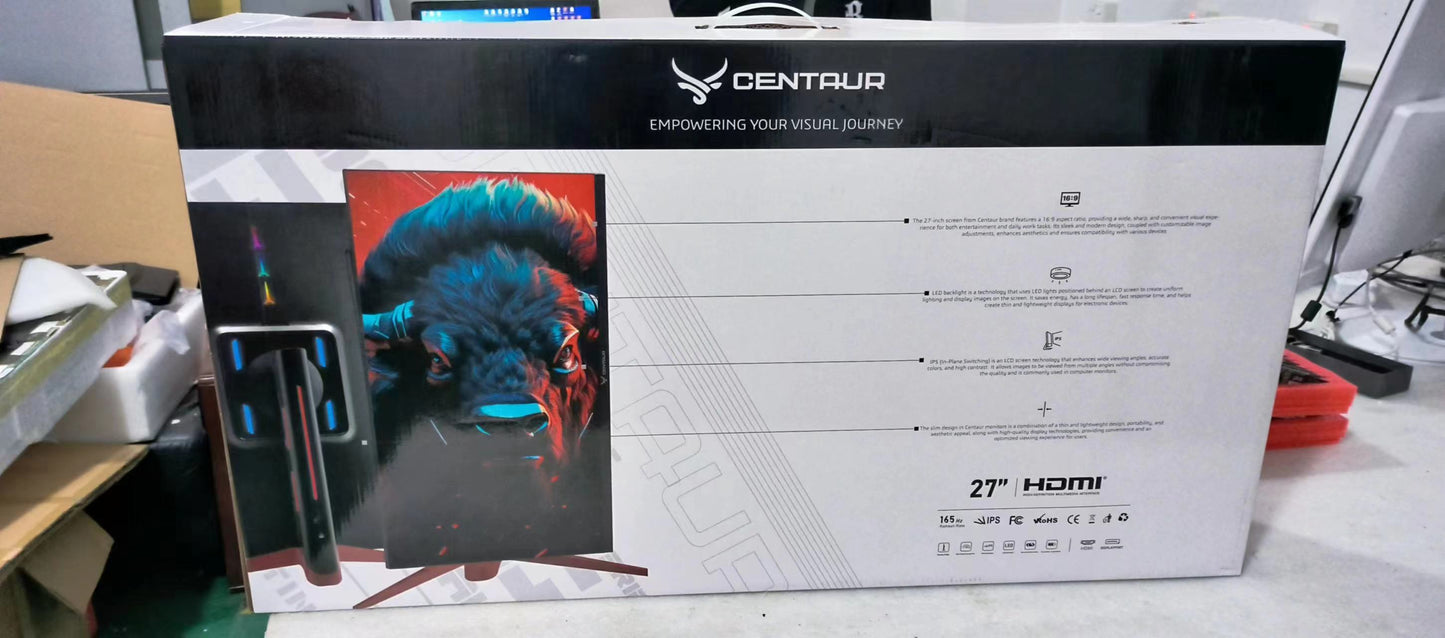 CENTAUR 27-inch 165HZ gaming monitor lifting display black + red DP + HDMI display