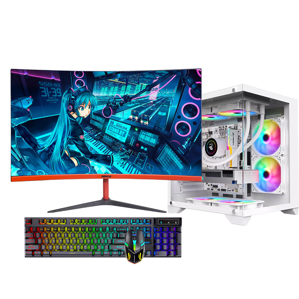 24-inch 144HZ new I5-12400F H610M DDR4 3200 16G M.2 512GB RTX4060 8G high-end sea view room gaming computer