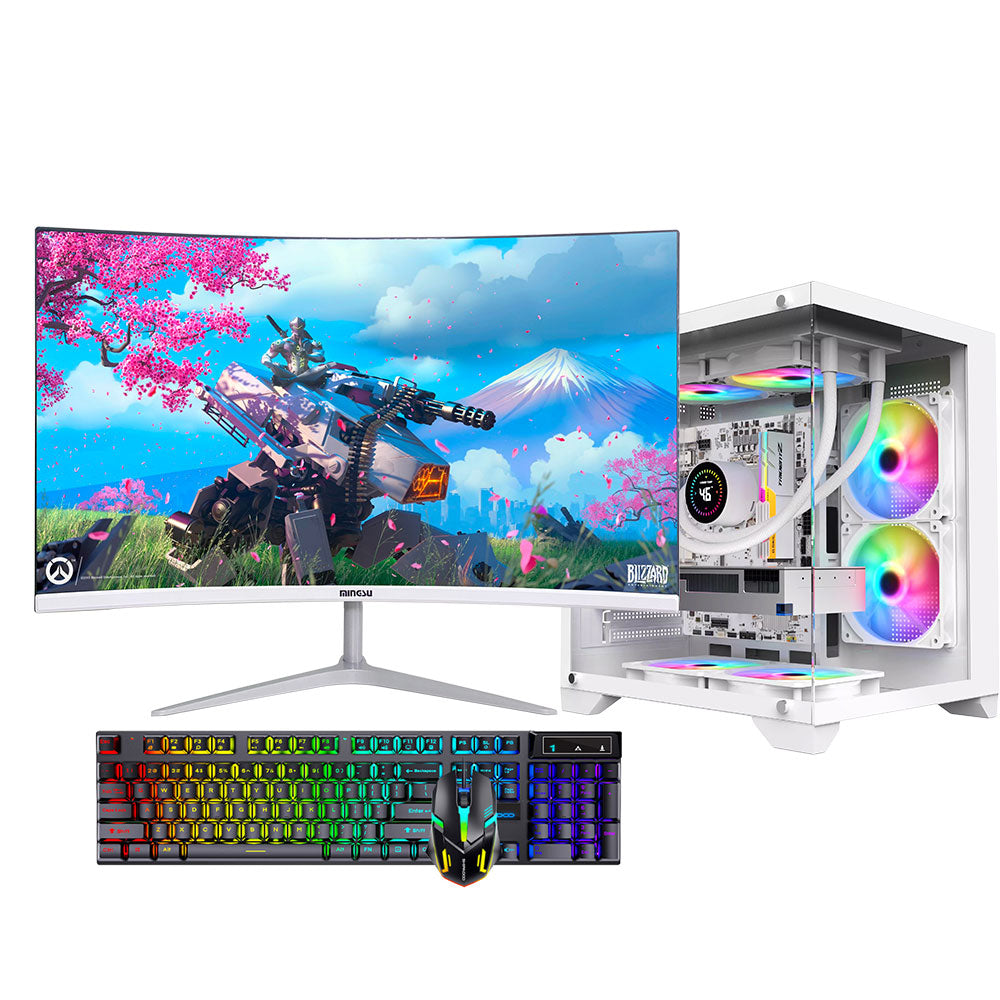 24-inch 144HZ new I5-12400F H610M DDR4 3200 16G M.2 512GB RTX4060 8G high-end sea view room gaming computer