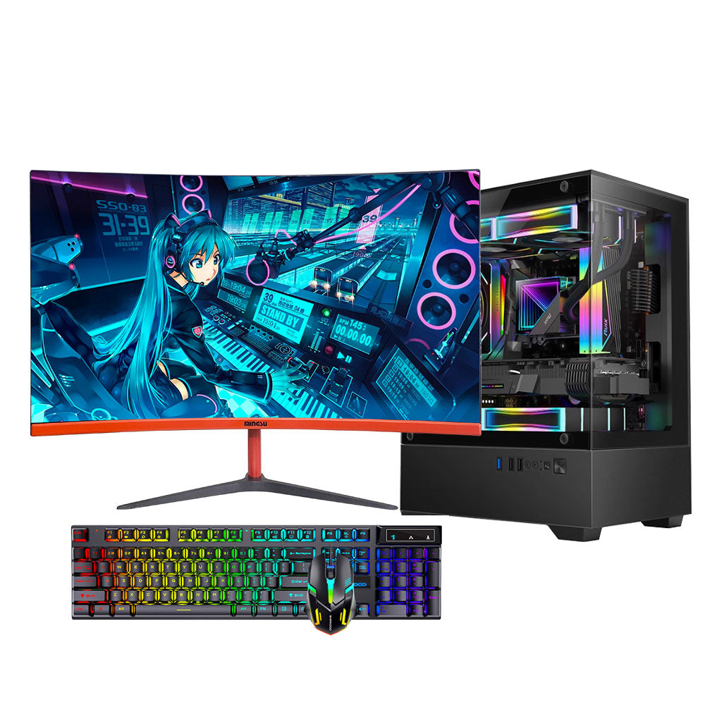 24 英寸全景房 144HZ  Intel® i3-10100F 处理器四核八线程 DDR4 16GB SSD 1TB 独立显卡 GTX1030 第十代游戏电脑